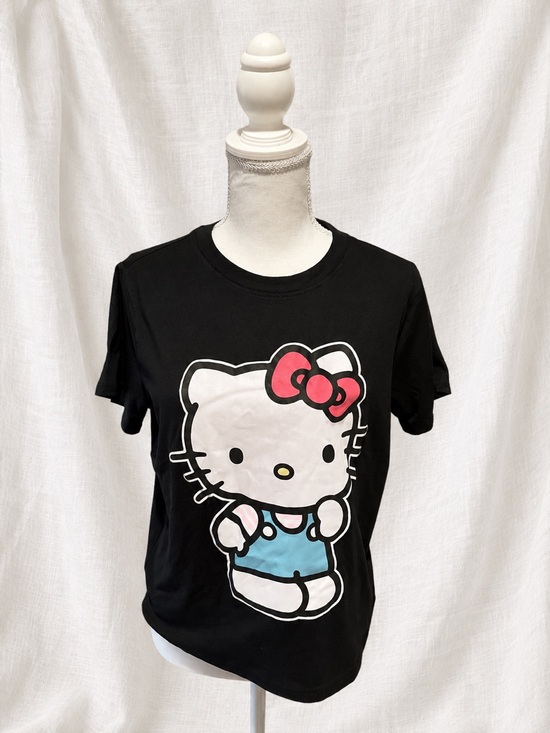 Hello Kitty Tops - Hello Kitty Black Tee with Pink Bow and Blue Outfit